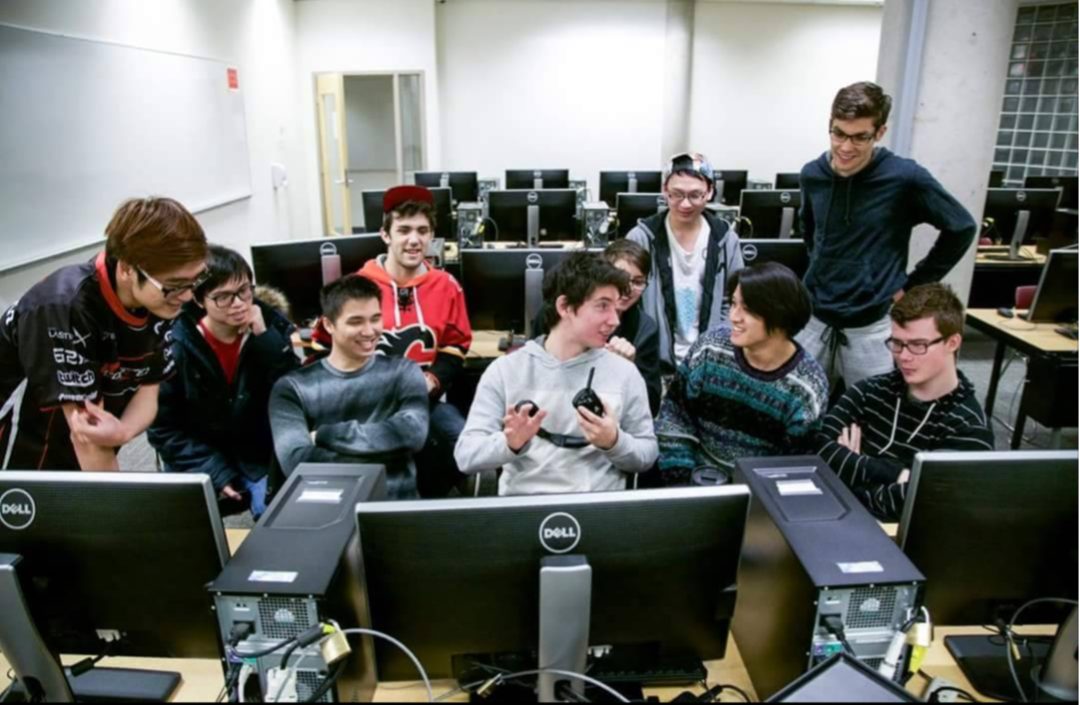 Brandon with a team between matches at a LAN event