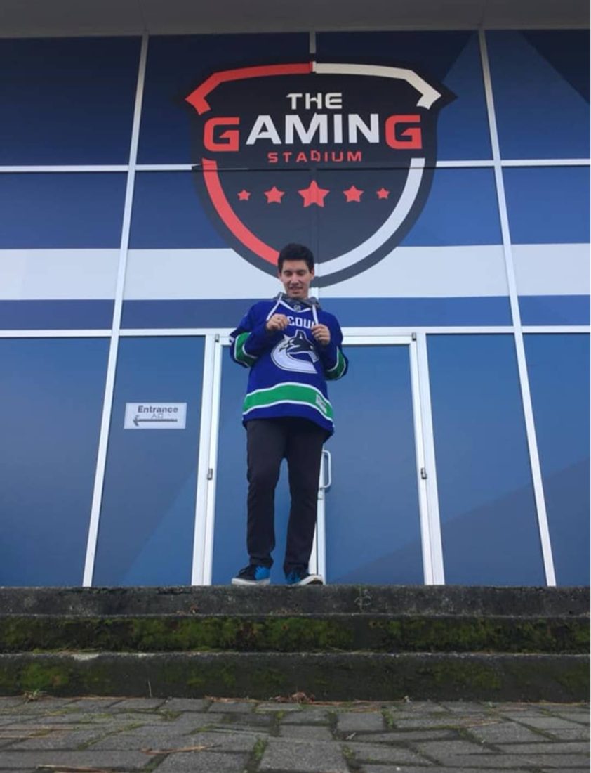 Brandon outside The Gaming Stadium